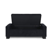 Noble House textured fabric ottoman bench with hinged lid, stylish storage solution for living room or bedroom.