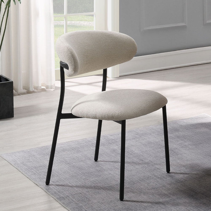Jirina - Side Chair (Set of 2) - Beige Chenille - R&R Furniture Gallery (Fountain Valley, CA)