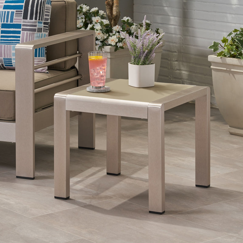Cape Coral - Contemporary Side Table With Frosted Glass Top - R&R Furniture Gallery (Fountain Valley, CA)