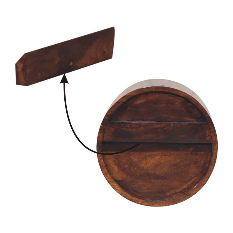 Floating Circle Bedside Table - Chestnut - R&R Furniture Gallery (Fountain Valley, CA)