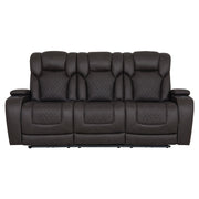 Wendell - Power Motion Sofa With Dropdown Table, Storage, USB & LED - Dark Gray - R&R Furniture Gallery (Fountain Valley, CA)