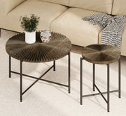 Radial - Pattern Coffee And End Table Set Waterproof Cover, Distressed Cylindrical Design (Set of 2) - R&R Furniture Gallery (Fountain Valley, CA)