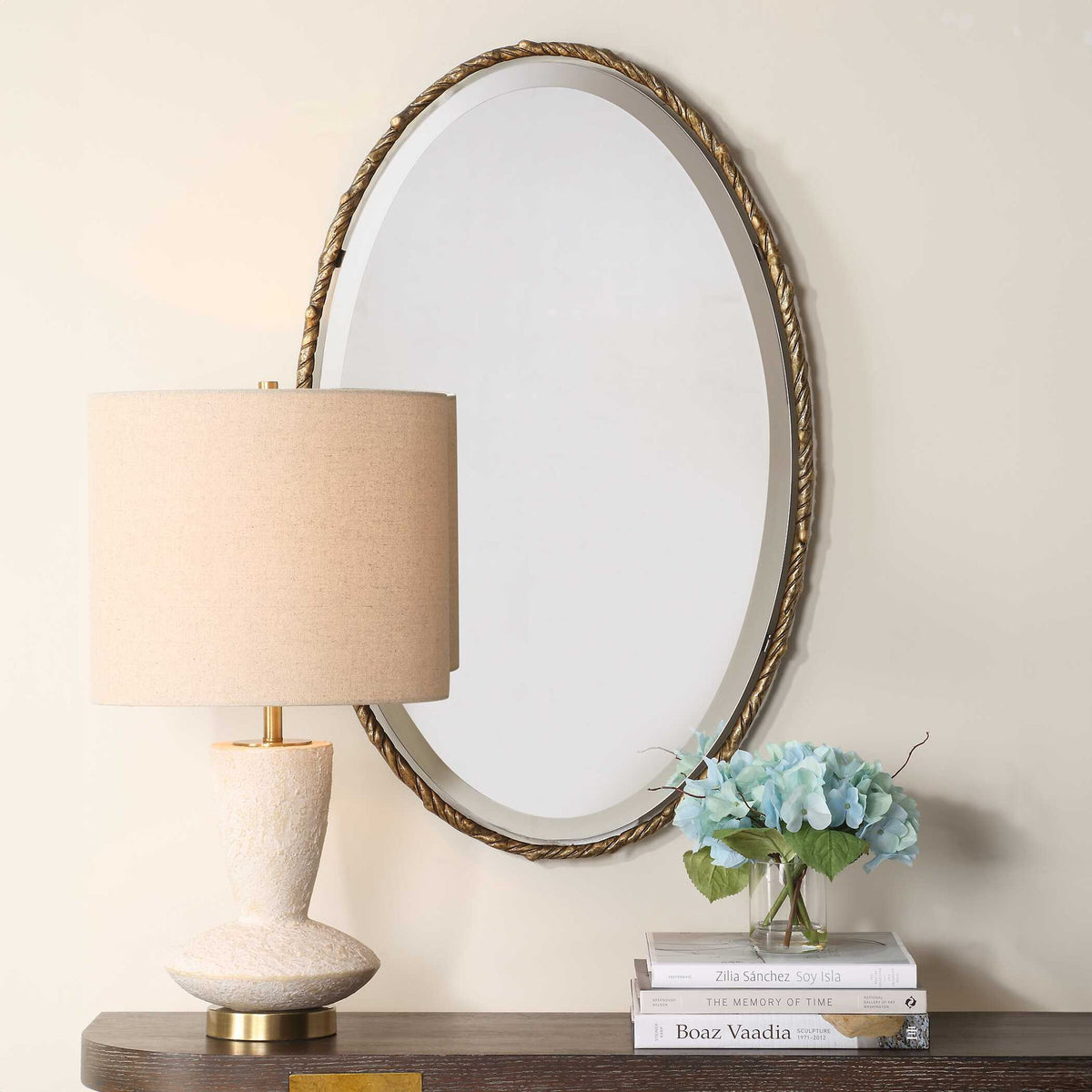 Twisted Branch - Oval Mirror - Gold