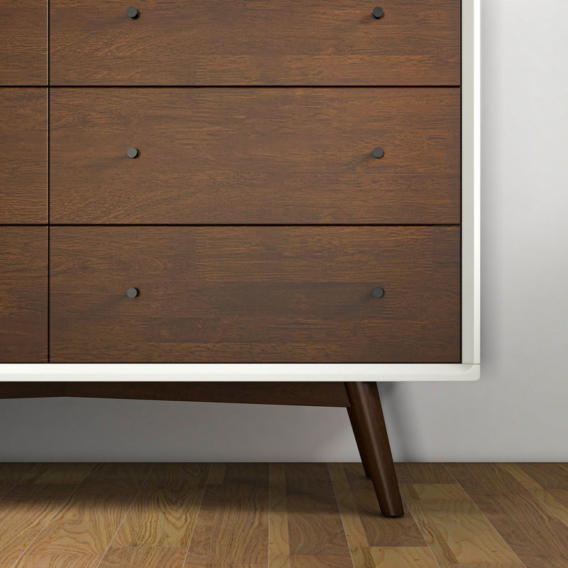 Dresser 6 Drawer - Dark Brown / White - R&R Furniture Gallery (Fountain Valley, CA)
