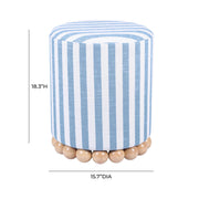 Dex - Striped Linen Ottoman - R&R Furniture Gallery (Fountain Valley, CA)