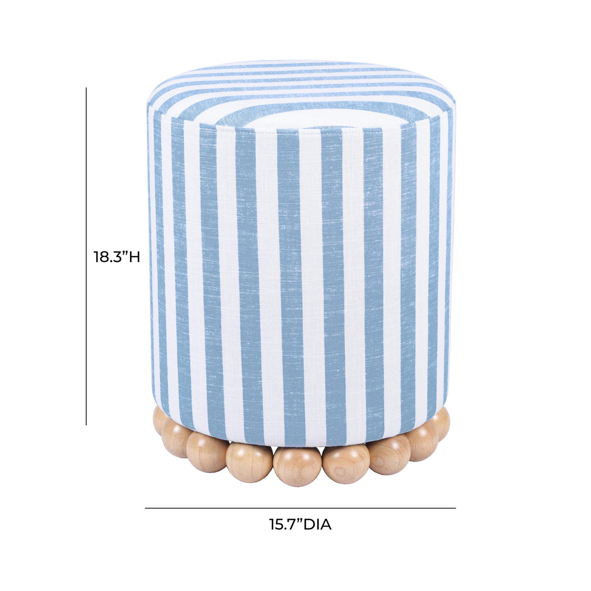 Dex - Striped Linen Ottoman - R&R Furniture Gallery (Fountain Valley, CA)