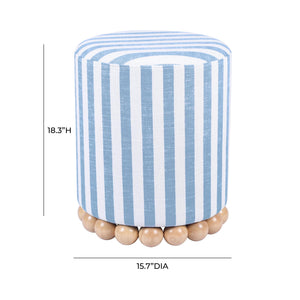 Dex - Striped Linen Ottoman - R&R Furniture Gallery (Fountain Valley, CA)