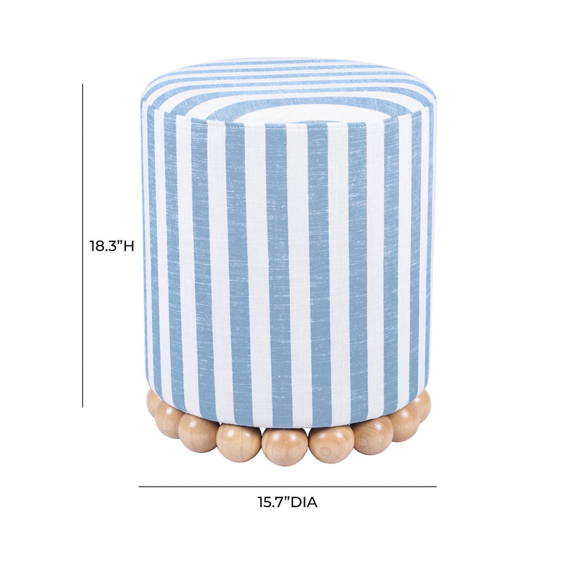 Dex - Striped Linen Ottoman - R&R Furniture Gallery (Fountain Valley, CA)