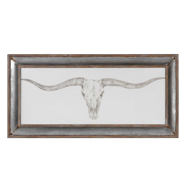 Western Skull Mount - Print - Silver