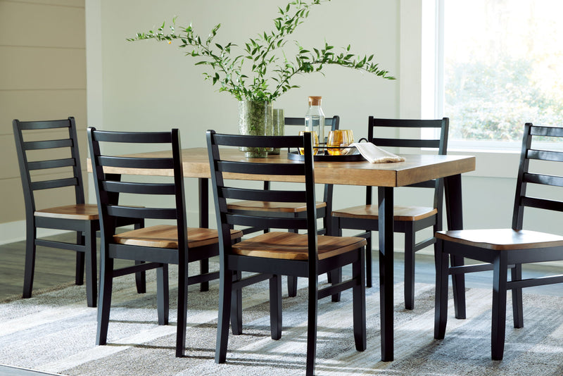 Blondon - Rectangular Drm Table Set (Set of 7) - Brown / Black - R&R Furniture Gallery (Fountain Valley, CA)
