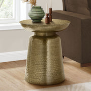 Drum Accent Side Table, Hammered Texture - R&R Furniture Gallery (Fountain Valley, CA)