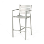 Outdoor Aluminum Rust Proof Barstools (Set of 2) - Silver - R&R Furniture Gallery (Fountain Valley, CA)