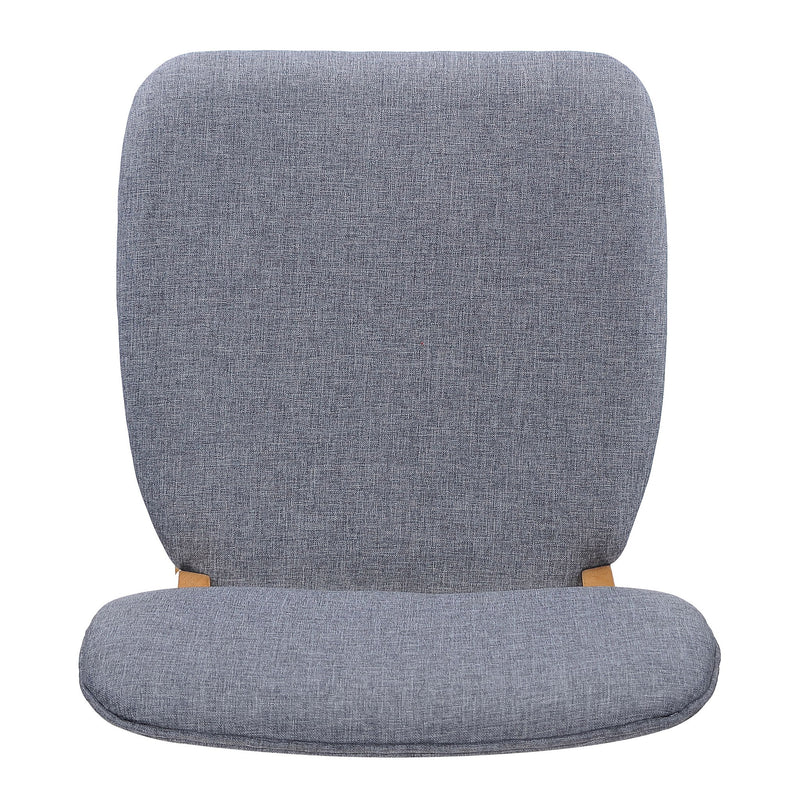 Set of two Noble House Voyager upholstered accent chairs with splayed legs and wood frames, featuring plush fabric and modern design.