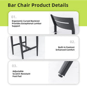 Set of two Life Outside modern outdoor bar stools with backrests and footrests, ideal for patio or outdoor bar seating.