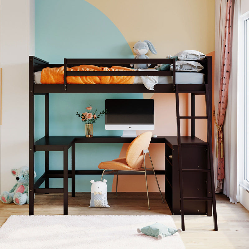 Loft Bed With Shelves With Desk - R&R Furniture Gallery (Fountain Valley, CA)
