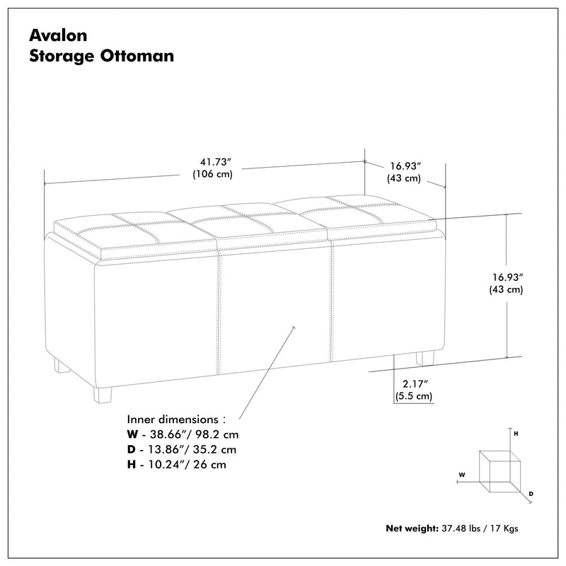 Avalon - Multi Functional Storage Ottoman - R&R Furniture Gallery (Fountain Valley, CA)