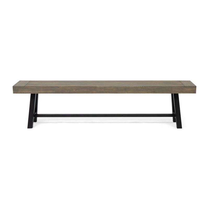 Outdoor Patio Bench - Gray / Rustic Metal - R&R Furniture Gallery (Fountain Valley, CA)