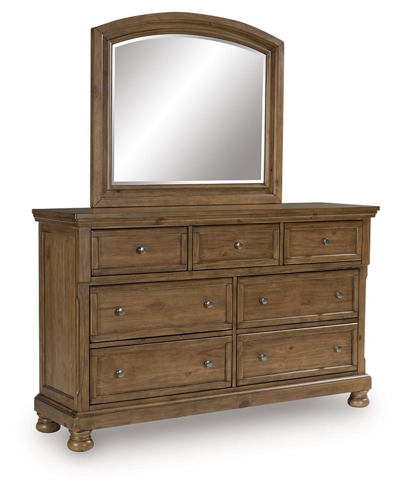 Feddinger - Dresser And Mirror - Medium Brown - R&R Furniture Gallery (Fountain Valley, CA)