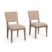 Set of two Classic Home Arima dining chairs with wooden legs and upholstered seats, stylish and comfortable for dining rooms.