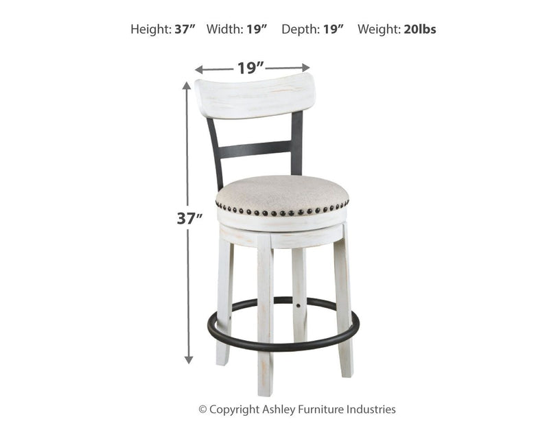 Valebeck - Full Back Swivel Stool - R&R Furniture Gallery (Fountain Valley, CA)