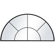 Black iron window arch mirror by Uttermost with a vintage-inspired arched design and decorative frame.