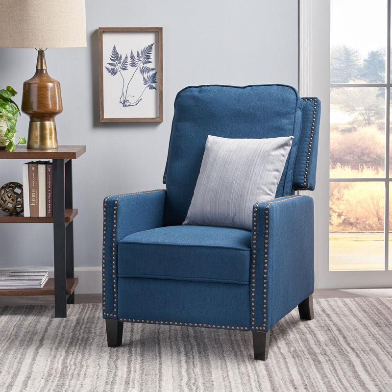 Contemporary Wide Manual Standard Recliner - R&R Furniture Gallery (Fountain Valley, CA)