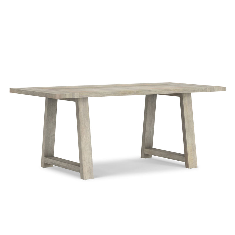 Simpli-Home Whitley dining table with wooden surface and sturdy legs, ideal for modern dining rooms.