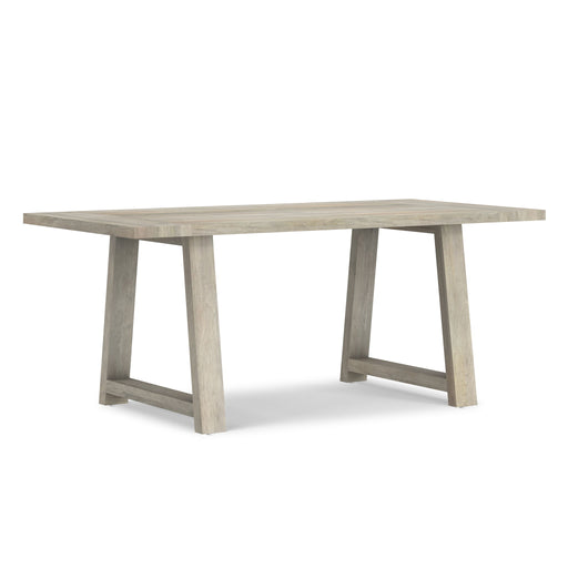 Simpli-Home Whitley dining table with wooden surface and sturdy legs, ideal for modern dining rooms.