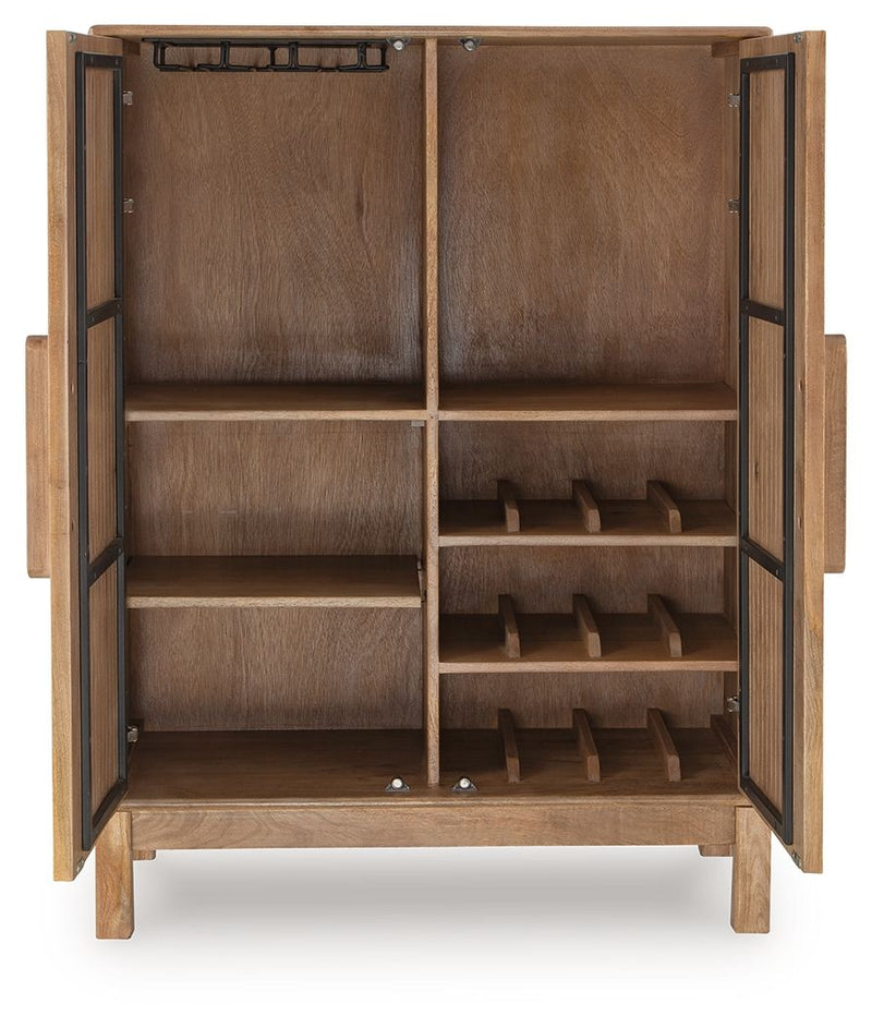 Pellamour - Bar Cabinet - Natural Brown - R&R Furniture Gallery (Fountain Valley, CA)