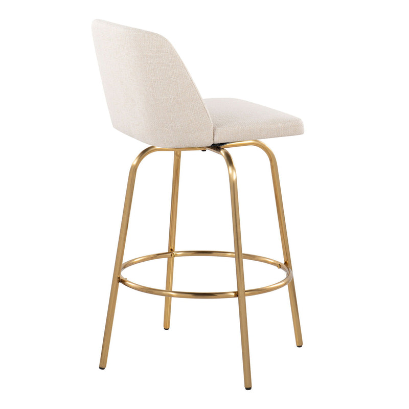 Toriano - Contemporary, Fixed Height Counter Stool With Swivel With Round Footrest (Set of 2) - R&R Furniture Gallery (Fountain Valley, CA)