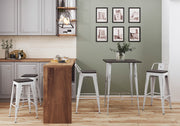 Set of two Lumi Source Oregon contemporary barstools with sleek design and dark wood finish, perfect for modern kitchen or bar area.
