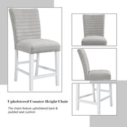 Elizaveta - Counter Height Chair (Set of 2) - Gray Velvet &White High Gloss - R&R Furniture Gallery (Fountain Valley, CA)