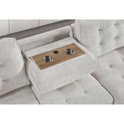 Gustavo - Sofa, Pull Out Bed, Storage Chaise, USB And Cup Holders - Beige - R&R Furniture Gallery (Fountain Valley, CA)