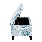 Luxury Storage Ottoman With Floral Patterned Fabric, Soft-Close Hinges, Multi Functional - R&R Furniture Gallery (Fountain Valley, CA)