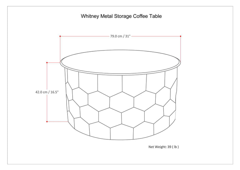 Whitney - Handcrafted Metal Storage Table - R&R Furniture Gallery (Fountain Valley, CA)