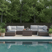 Wicker Sectional Seating Group With Cushions - R&R Furniture Gallery (Fountain Valley, CA)