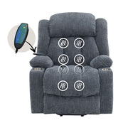 Omarion - Power Recliner With Lift, Heating & Massage - Blue Chenille - R&R Furniture Gallery (Fountain Valley, CA)