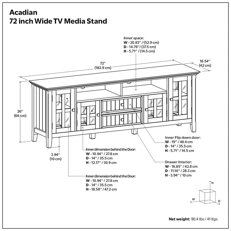 Acadian - Wide TV Media Stand - Brown - R&R Furniture Gallery (Fountain Valley, CA)