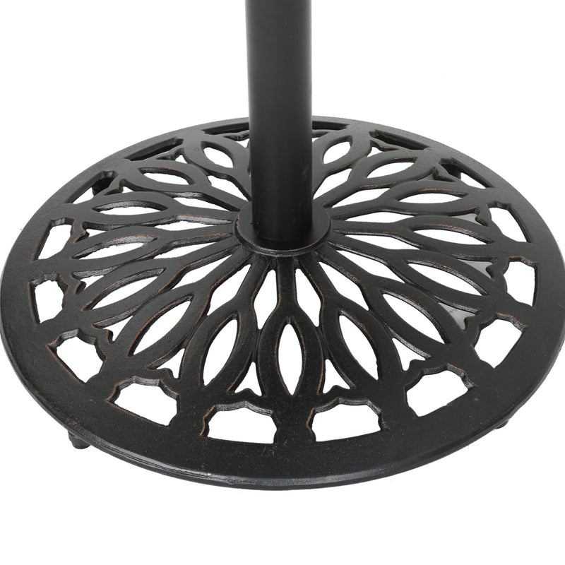 Elegant Cast Aluminum Round Bar Table With Romantic Filigree Design - Copper - R&R Furniture Gallery (Fountain Valley, CA)