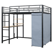 Loft Bed With Desk, Shelves, Power Outlet, LED Light And Wardrobe - R&R Furniture Gallery (Fountain Valley, CA)