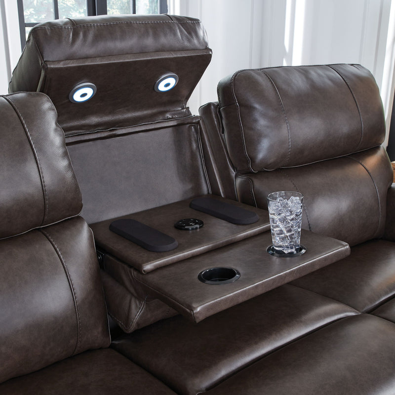Crossplex - Power Reclining Sofa With Adjustable Headrest - Smoke - R&R Furniture Gallery (Fountain Valley, CA)
