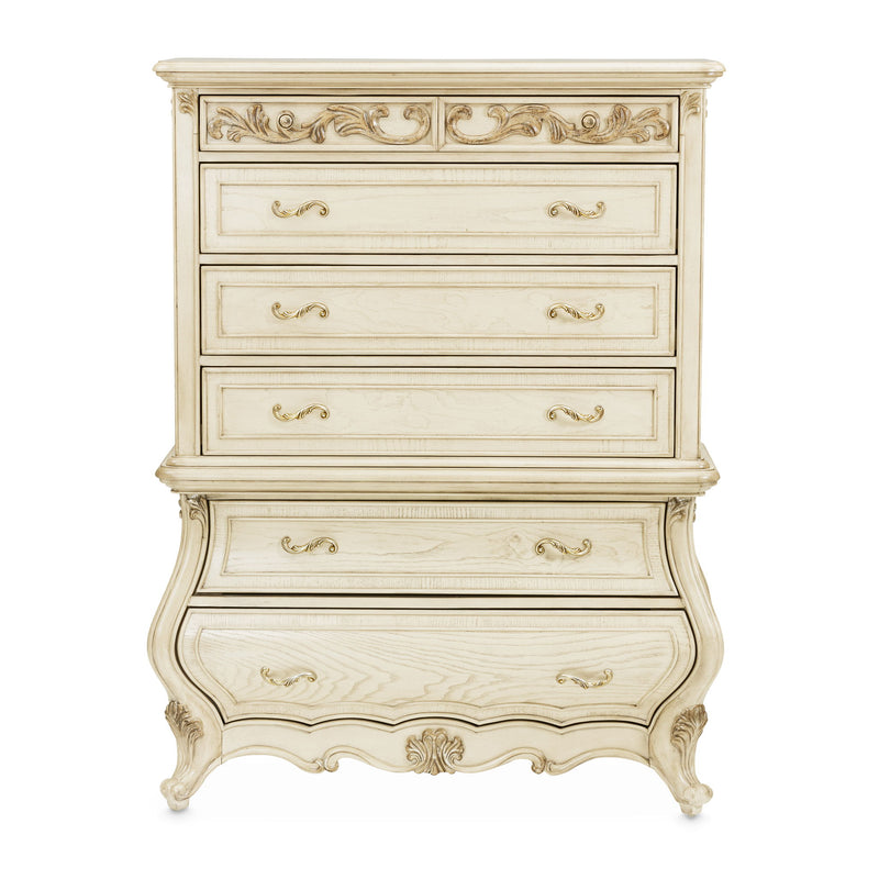 Platine de Royale - 6-Drawer Chest - Champagne - R&R Furniture Gallery (Fountain Valley, CA)