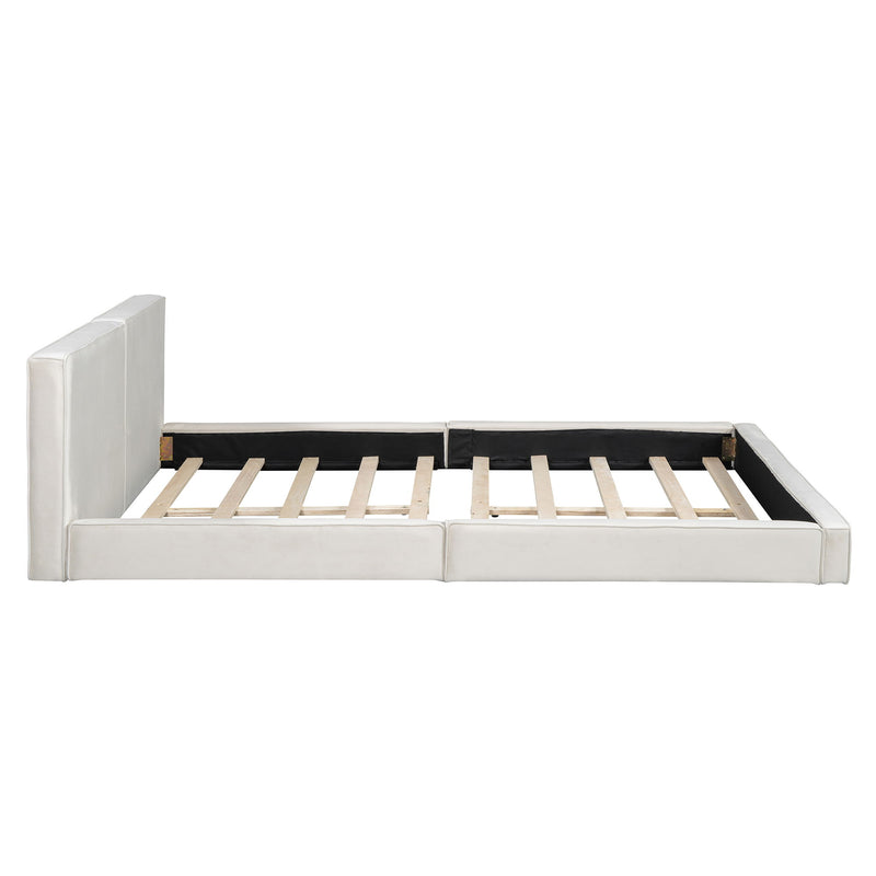 Upholstered Platform Bed, Grounded Bed With Solid Frame - R&R Furniture Gallery (Fountain Valley, CA)