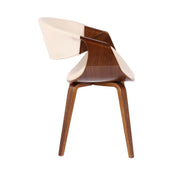 Lumi Source Symphony mid-century modern dining side chair with wooden legs and upholstered seat, stylish and comfortable for dining rooms.
