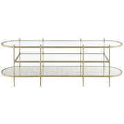 Zaba - TV Stand - Glass Top & Champagne - R&R Furniture Gallery (Fountain Valley, CA)