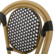 Noble House outdoor rattan and aluminum French bistro chair set with woven seats and metal frames, ideal for patio dining.