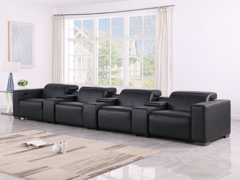 1208 - 7 Piece Leather Sofa With 4 Power Recliners And Power Headrests - R&R Furniture Gallery (Fountain Valley, CA)