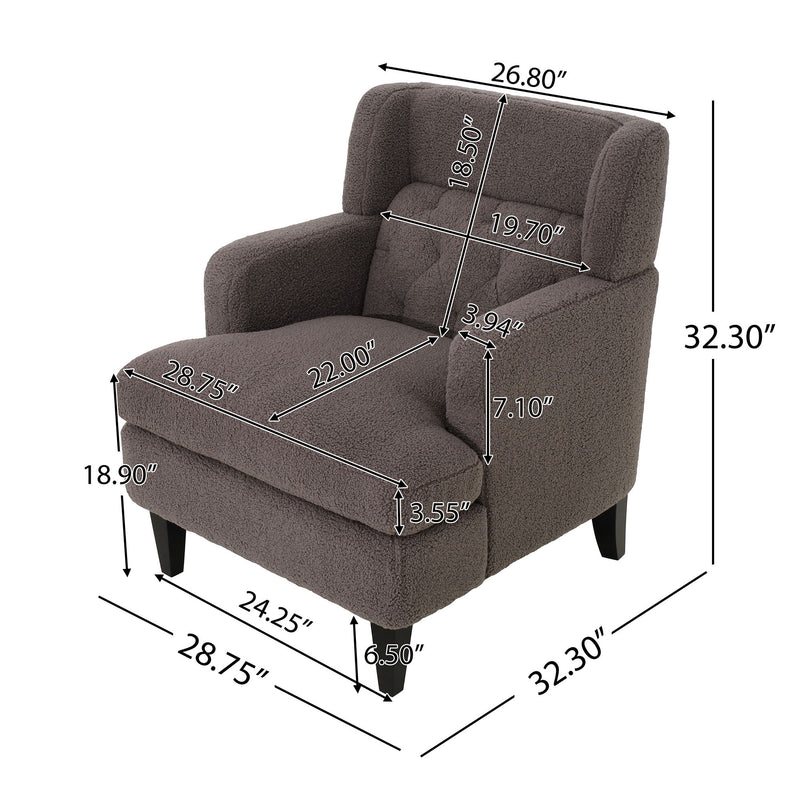 Upholstered Accent Chair Tufted Armchair For Living Room And Bedroom - R&R Furniture Gallery (Fountain Valley, CA)