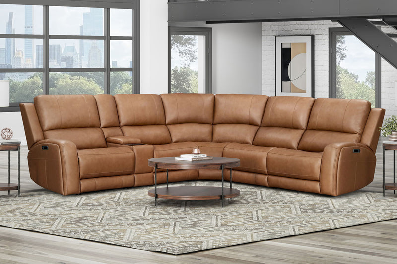 Parker Living Belmont zero gravity power reclining sectional with adjustable headrests, featuring plush fabric and modern design.