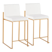 Lumi Source Fuji contemporary high back stylish counter stool with modern design and wooden legs, perfect for kitchen or bar area.